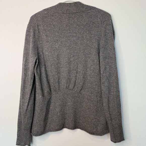 Banana Republic wool Cashmere blend Grey Cardigan Sweater size M - Picture 2 of 9